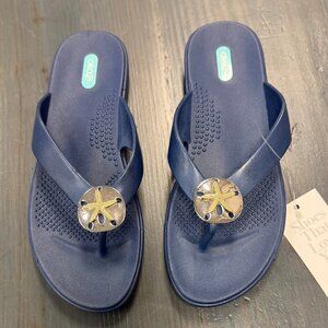 OkaB Navy Womens Sand Dollar Sandals Size 10-11 Large